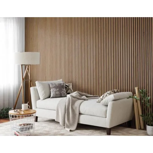 Trälamell akustikpaneler | 2700x600x21mm | Vit ek — outl1.se