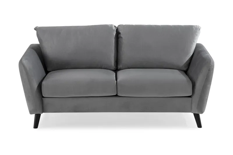 Trend 2-sits Sammetssoffa - Ljusgrå — Ljusgrå