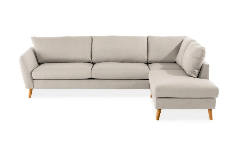 Trend 4-sits Högervänd L-formad Schäslongsoffa i Tyg 280 cm bred - Beige — Beige