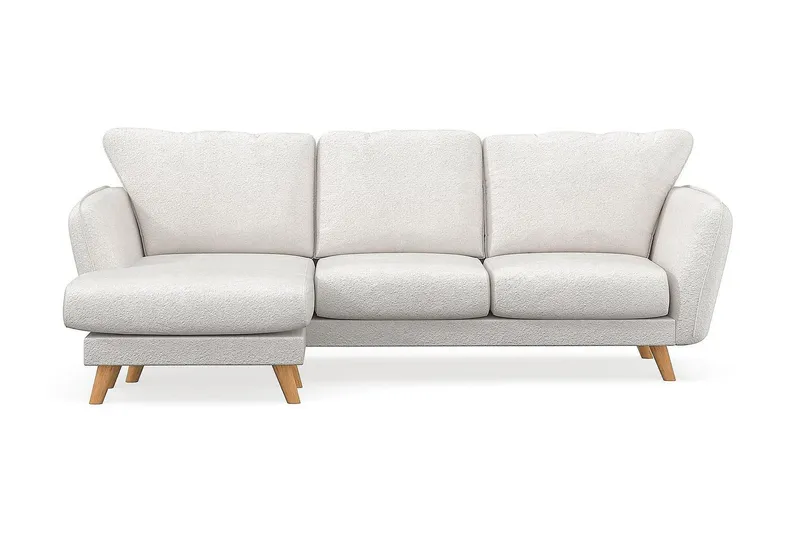 Trend Lyx 3-sits Vänstervänd L-formad Divansoffa i Bouclé - Vit (Art.nr 1522753) — Vit