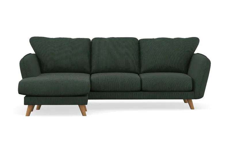 Trend Lyx 3-sits Vänstervänd L-formad Divansoffa i Manchester - Mörkgrön (Art.nr 1522341) — Mörkgrön