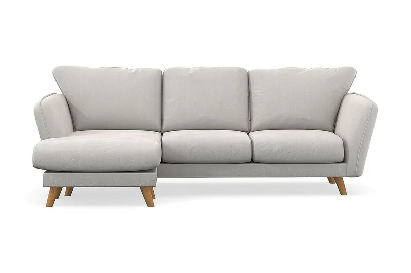 Trend Lyx 3-sits Vänstervänd L-formad Divansoffa i Sammet - Krämvit (Art.nr 1522835) — Krämvit