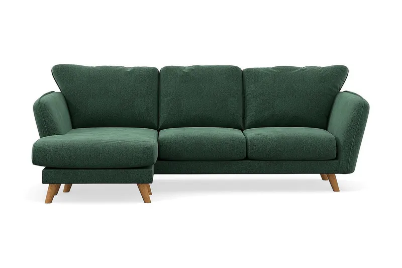 Trend Lyx 3-sits Vänstervänd L-formad Divansoffa i Sammet - Mörkgrön (Art.nr 1522838) — Mörkgrön