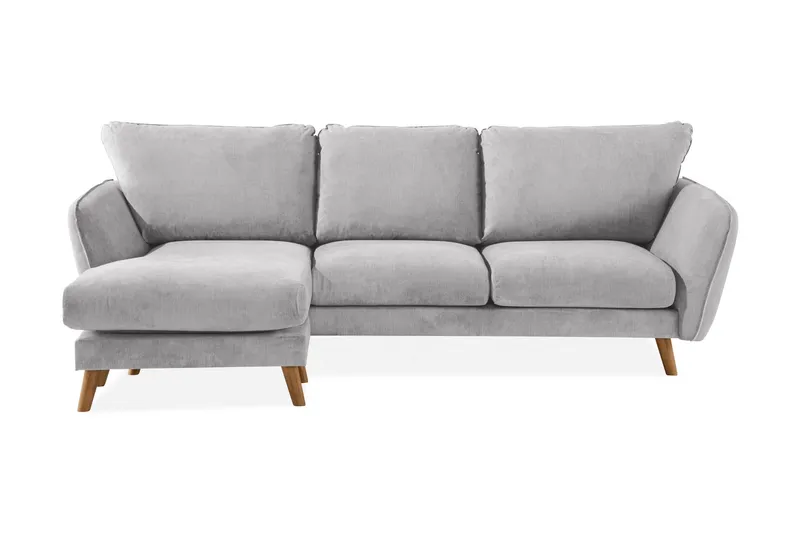 Trend Lyx 3-sits Vänstervänd L-formad Divansoffa i Tyg - Ljusgrå (Art.nr 665286) — Ljusgrå