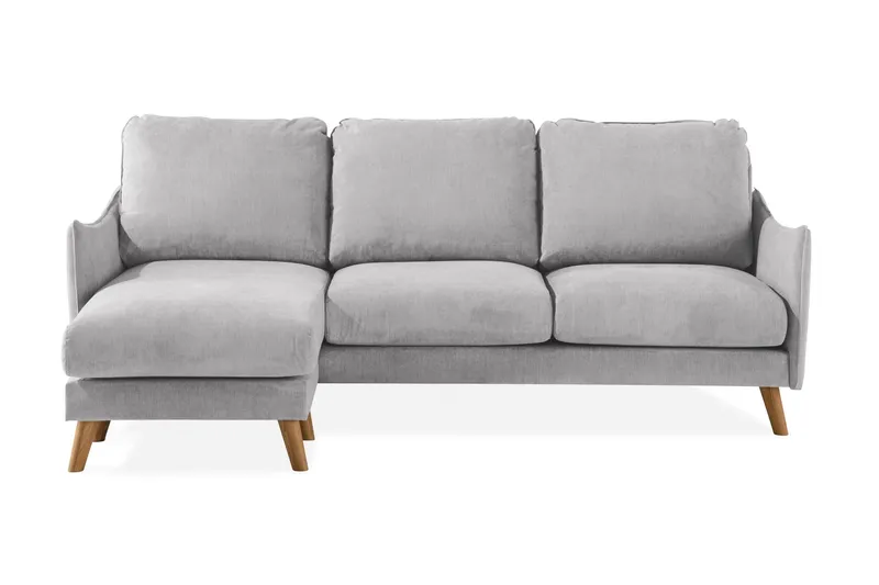 Trend Lyx 3-sits Vänstervänd L-formad Divansoffa i Tyg - Ljusgrå (Art.nr 665459) — Ljusgrå