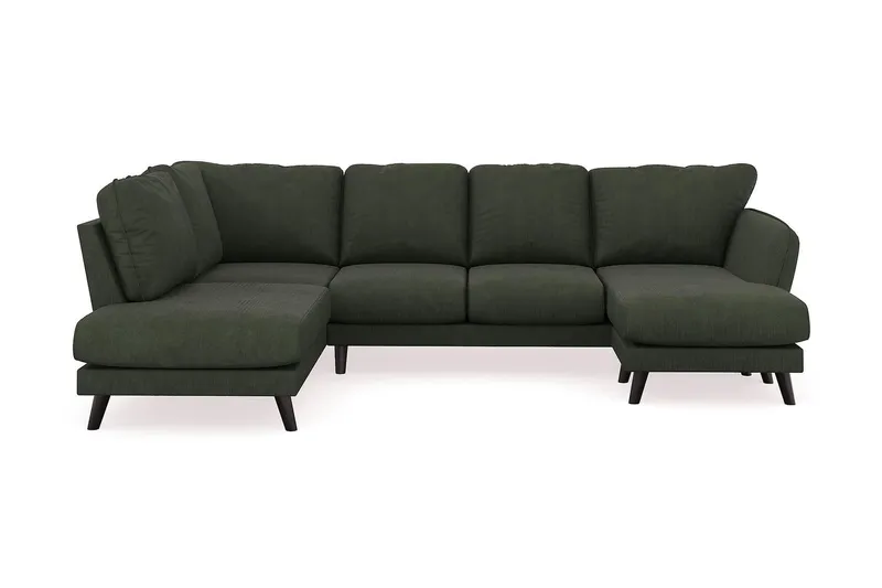 Trend Lyx 4-sits Högervänd U-formad Soffa med Divan och Schäslong i Manchester - Mörkgrön (Art.nr 1522442) — Mörkgrön