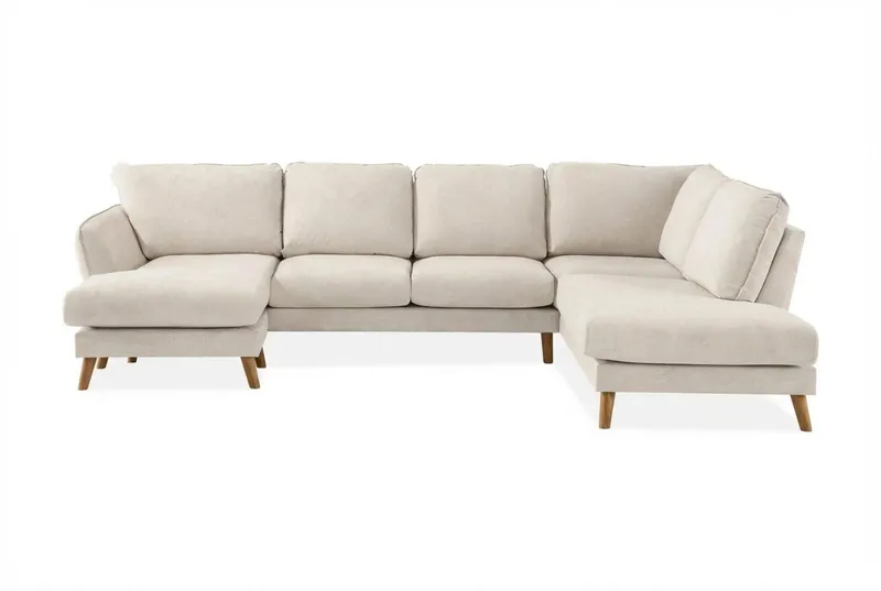 Trend Lyx 4-sits Högervänd U-formad Soffa med Divan och Schäslong i Tyg - Beige (Art.nr 1522741) — Beige