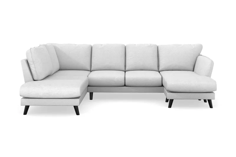 Trend Lyx 4-sits Högervänd U-formad Soffa med Divan och Schäslong i Tyg - Ljusgrå (Art.nr 1522431) — Ljusgrå