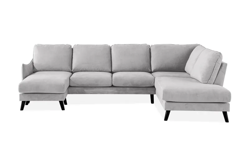 Trend Lyx 4-sits Högervänd U-formad Soffa med Divan och Schäslong i Tyg - Ljusgrå (Art.nr 665294) — Scandi Days