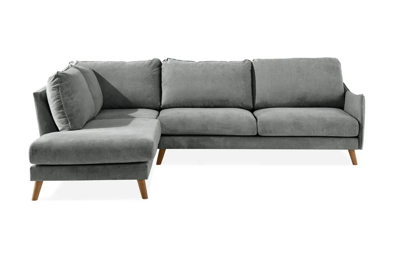 Trend Lyx 4-sits Vänstervänd L-formad Schäslongsoffa i Tyg - Grå (Art.nr 665682) — Grå