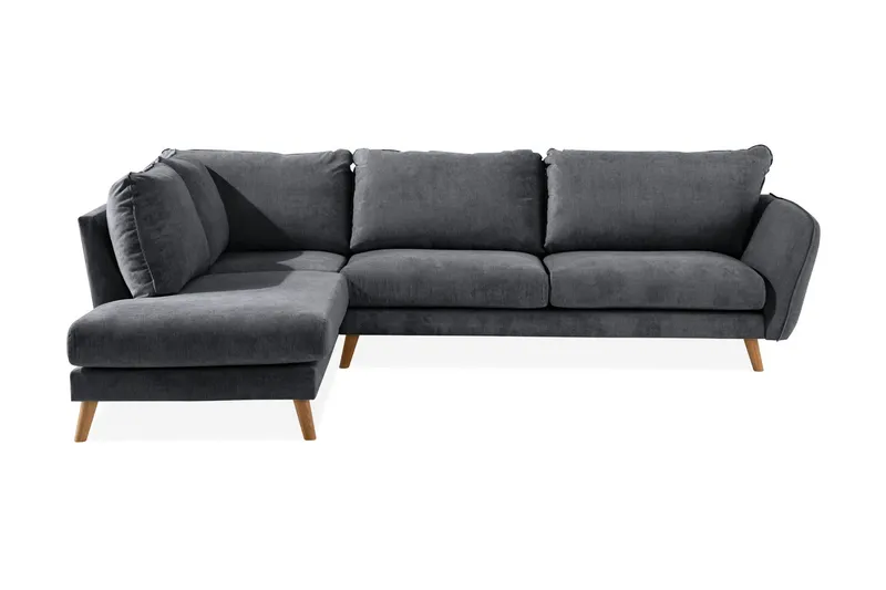 Trend Lyx 4-sits Vänstervänd L-formad Schäslongsoffa i Tyg - Mörkgrå (Art.nr 665992) — Mörkgrå