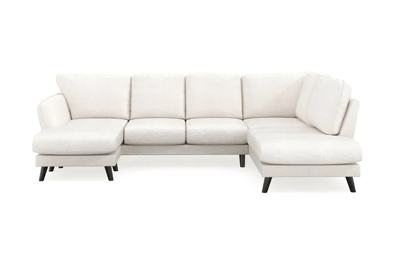 Trend Lyx 4-sits Vänstervänd U-formad Soffa med Divan och Schäslong i Bouclé - Vit (Art.nr 1522643) — Vit