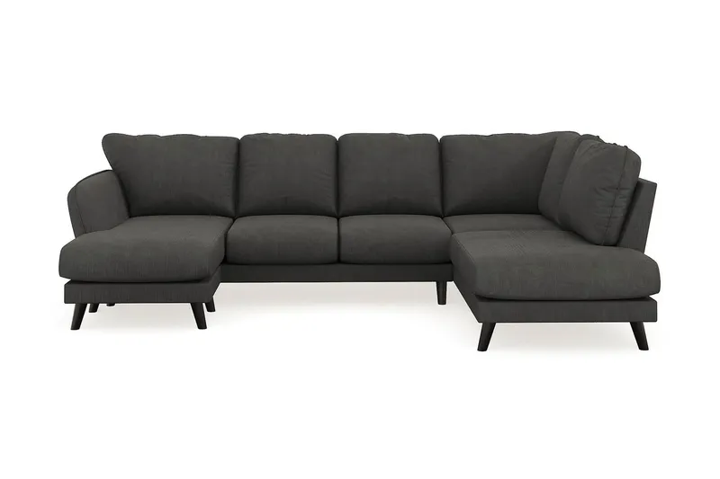 Trend Lyx 4-sits Vänstervänd U-formad Soffa med Divan och Schäslong i Manchester - Mörkgrå (Art.nr 1522493) — Mörkgrå