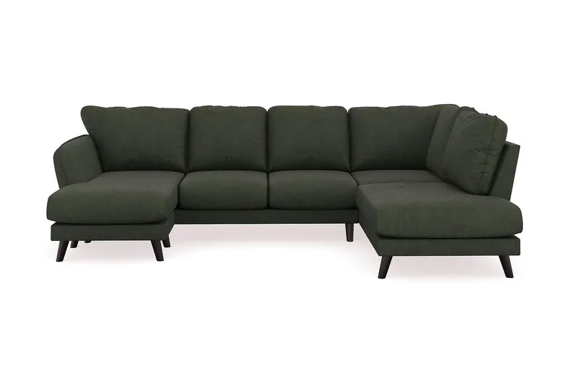 Trend Lyx 4-sits Vänstervänd U-formad Soffa med Divan och Schäslong i Manchester - Mörkgrön (Art.nr 1522385) — Mörkgrön