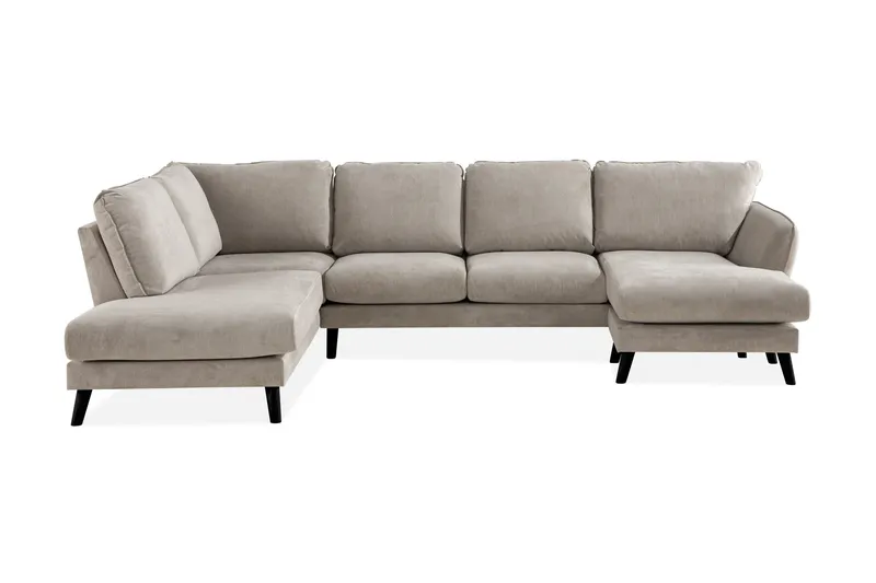 Trend Lyx 4-sits Vänstervänd U-formad Soffa med Divan och Schäslong i Tyg - Beige (Art.nr 665454) — Beige