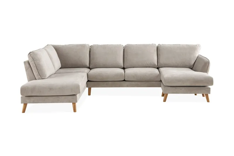 Trend Lyx 4-sits Vänstervänd U-formad Soffa med Divan och Schäslong i Tyg - Beige (Art.nr 665469) — Beige