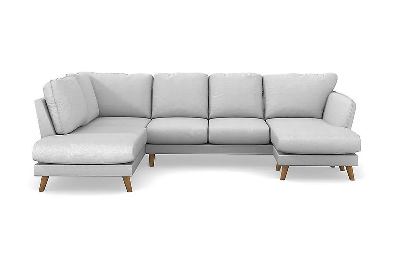 Trend Lyx 4-sits Vänstervänd U-formad Soffa med Divan och Schäslong i Tyg - Ljusgrå (Art.nr 1522365) — Ljusgrå