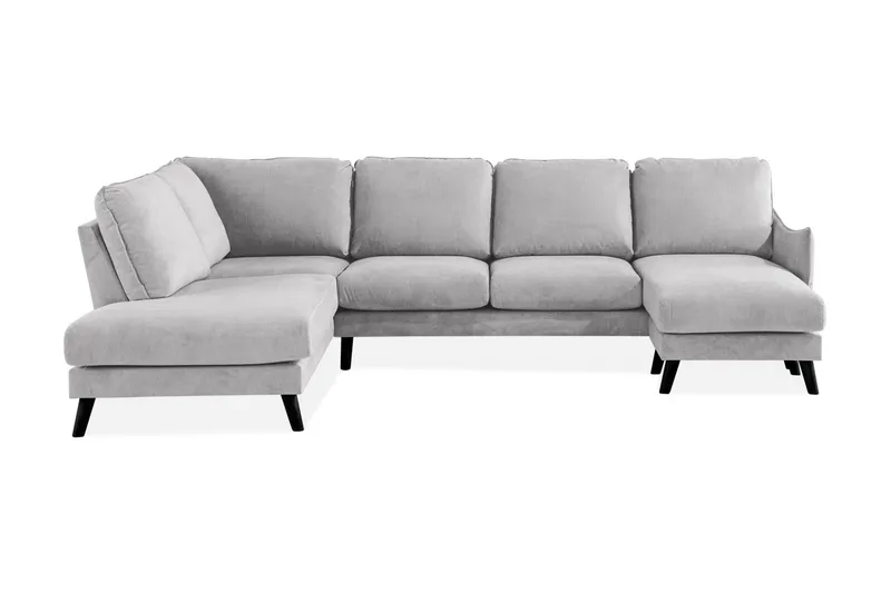 Trend Lyx 4-sits Vänstervänd U-formad Soffa med Divan och Schäslong i Tyg - Ljusgrå (Art.nr 665545) — Ljusgrå