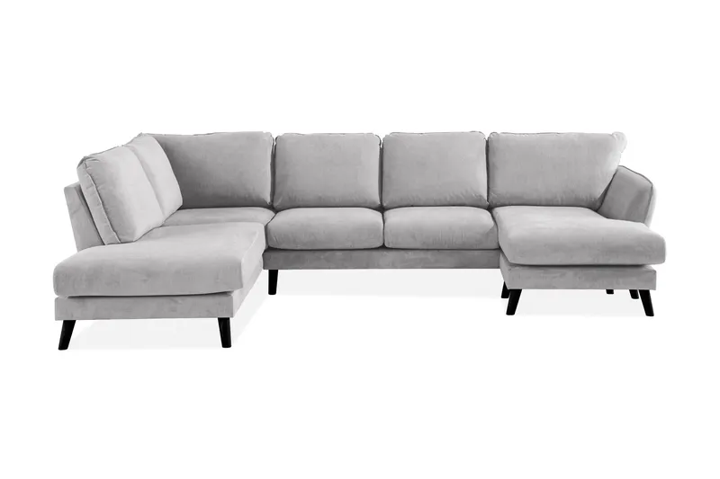 Trend Lyx 4-sits Vänstervänd U-formad Soffa med Divan och Schäslong i Tyg - Ljusgrå (Art.nr 665759) — Ljusgrå