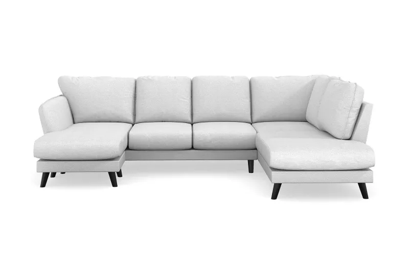 Trend Lyx 4-sits Vänstervänd U-formad Soffa med Divan och Schäslong i Tyg - Ljusgrå (Art.nr 1522437) — Scandi Days