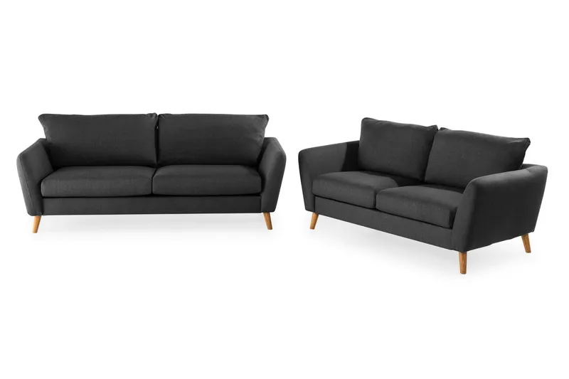Trend Soffgrupp 3-sits + 2-sits Tygsoffa - Svart — Svart