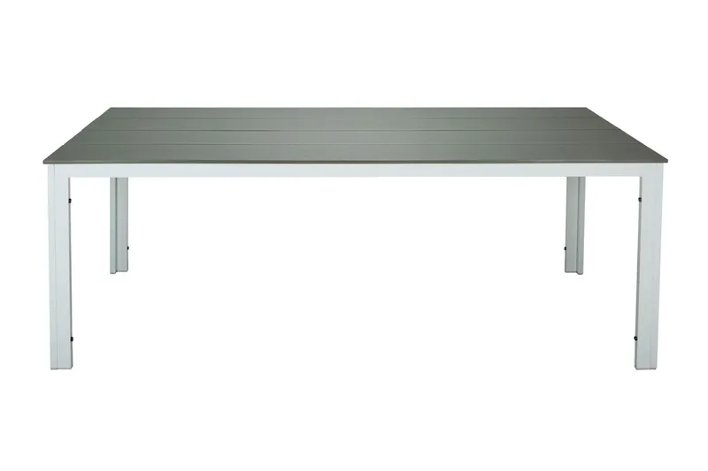Tunis Rektangulärt Matbord utomhus 140x90 cm i plast och metall - Grå/Vit — Comfort Garden