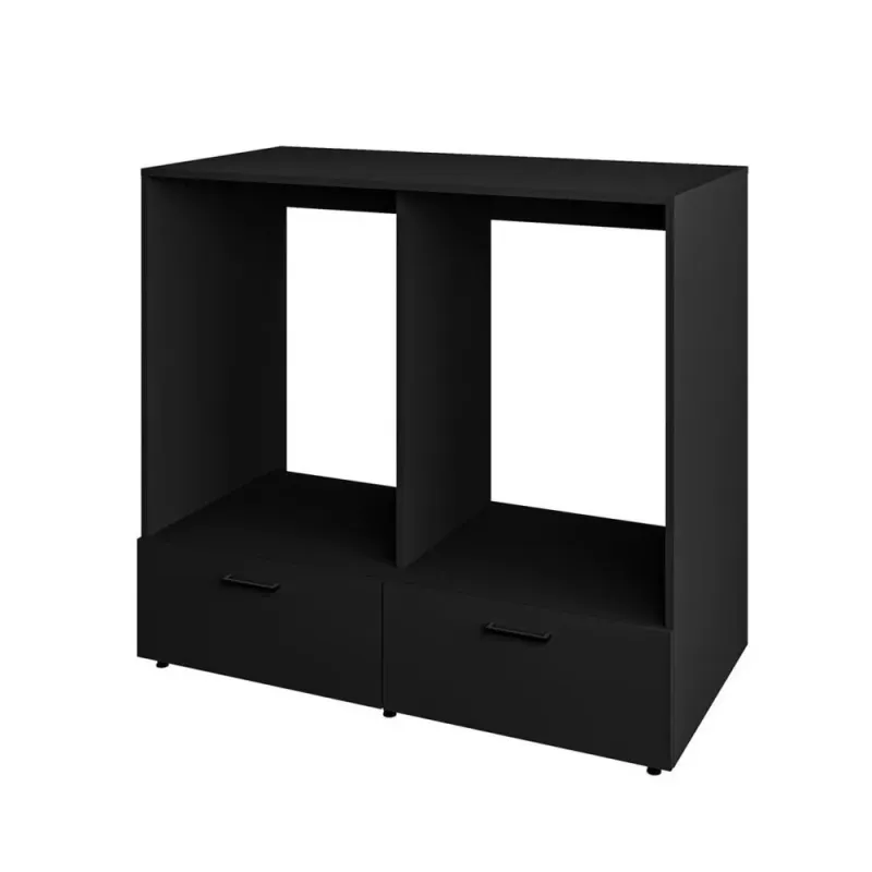 Tvättmaskin/Torktumlarskåp Rosa med 2 lådor - Svart Onyx — Svart Onyx
