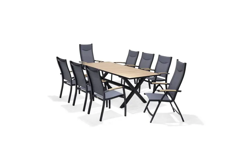 Utomhusmöbelgrupp Lifestyle Garden Panama 200 cm 6 stapelbarfotölj + 2 pos. fotölj - 6 stapelbarfotölj + 2 pos. fotölj — Lifestyle Garden