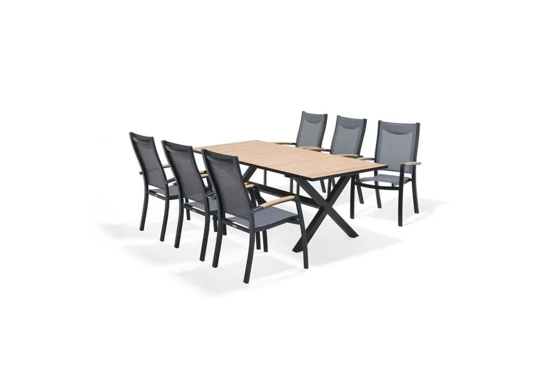 Utomhusmöbelgrupp Lifestyle Garden Panama 200 cm 6 stapelbarfotölj - 6 stapelbarfotölj — Lifestyle Garden