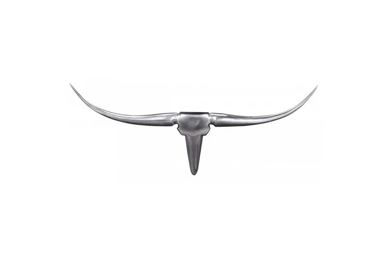 Väggdekoration Wohnling Tjur Handpolerad Aluminium Industriell Silver, 75 cm - Silver, 75 cm — Wohnling