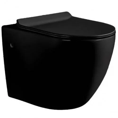 Vägghängd toalett inkl. Dold cistern | Svart | Toalettpaket — Lyfco