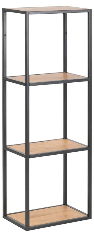 Vägghylla Seaford 24x37x108 cm - vild ek-look med svart ram — vild ek-look med svart ram