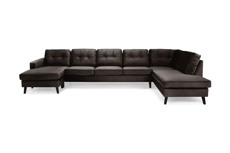 Vanlig Soffa med divan och schäslong Scandinavian Choice Monroe U-soffa Large med Divan Vänster Sammet Brown — Scandinavian Choice