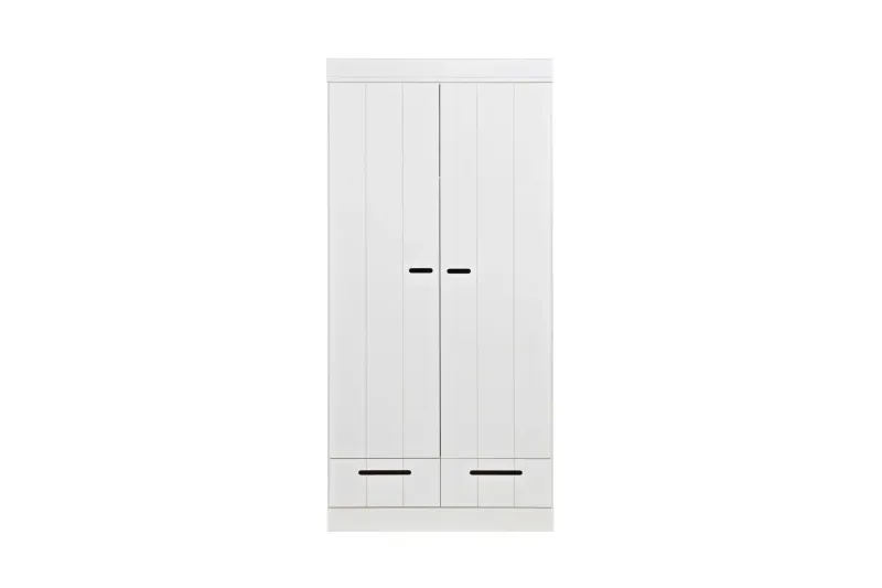 Varius Garderob 195 cm 2 Dörrar 2 Lådor - Vit Tall — WOOOD