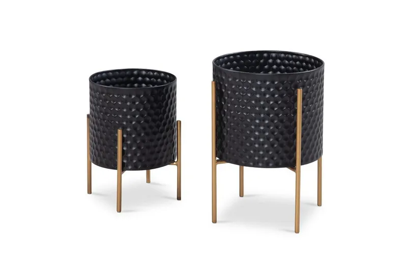 Vas Wohnling Set om 2 Aluminium Blomväxtkruka 3D-Cirkelyta Modern