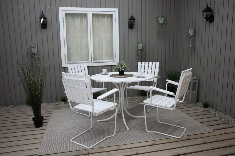 Vaxholm Karmstol Utomhus Vit - KWA — Comfort Garden