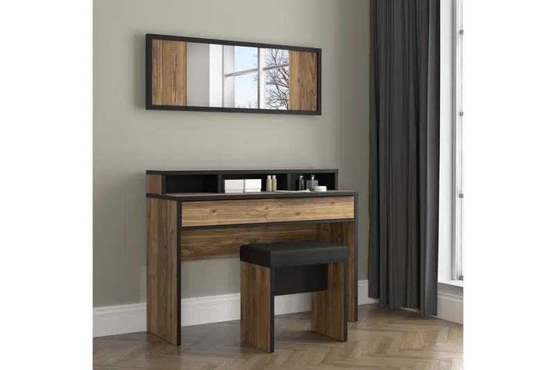 Vergina Sminkbord 110 cm - Brun/Svart — Brun/Svart