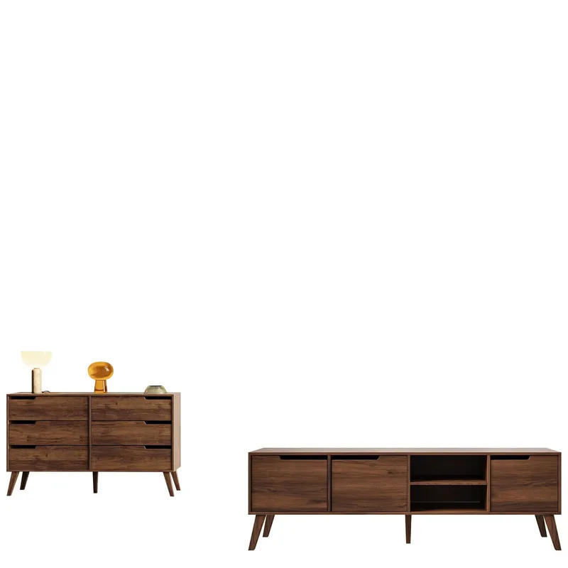 Virello Möbelset vardagsrum - Tv-bänk och skänk - brun (Art.nr 3433546) — brun