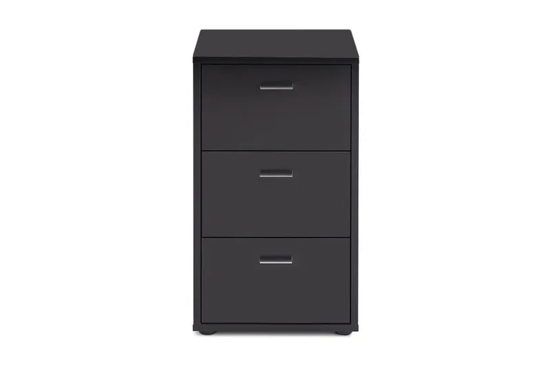 Virginia Sängbord 35 cm med Förvaring 3 Lådor - Grå/Svart — Scandinavian Choice