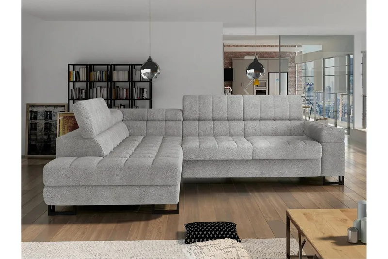 Warwick Bäddsoffa m. Schäslong 3-sits - Mörkgrå (Art.nr 3099325) — Mörkgrå