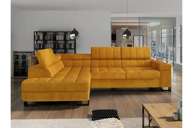 Warwick Bäddsoffa m. Schäslong 3-sits - Svart/Brun — Svart/Brun