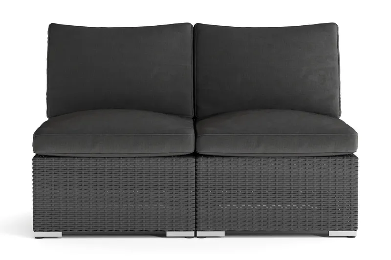 Wisconsin Loungesoffa Utomhus utan Armstöd 2-sits Konstrotting - Svart — Comfort Garden