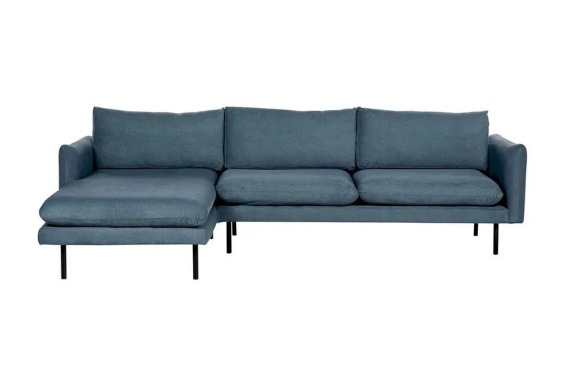 Woodal Hörnsoffa 4-sits - Blå/Svart — Blå/Svart
