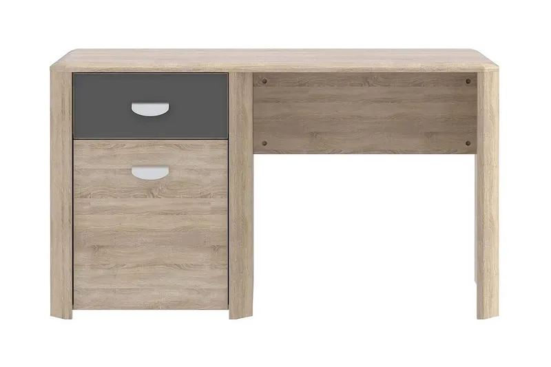 Yazmene Skrivbord 130 cm med Förvaring Låda + Skåp - Brun — Brun