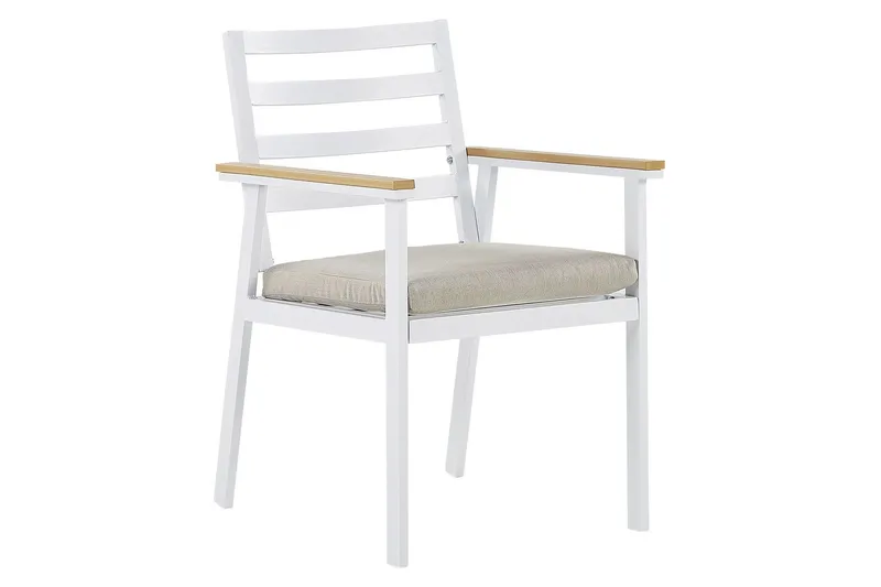 Zanca Karmstol Utomhus - Vit/Ljusbrun/Beige — Vit/Ljusbrun/Beige