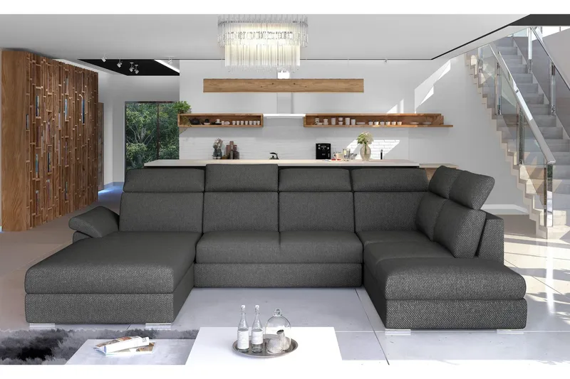 Zoana Bäddsoffa med Dubbeldivan - Grå (Art.nr 695464) — Grå