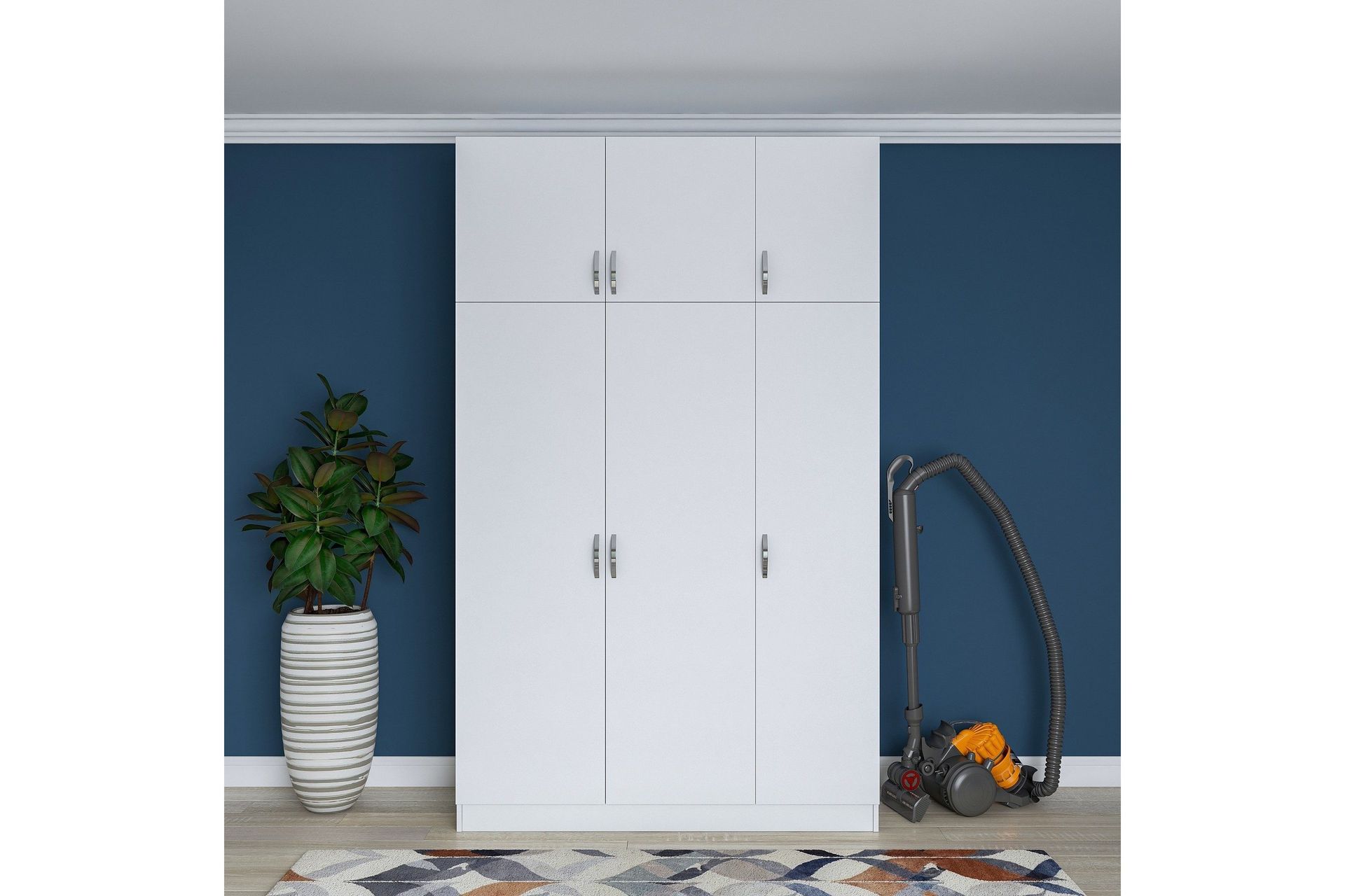 Ostin Garderob 6 Skåp 55x145 cm - Vit — Chilli