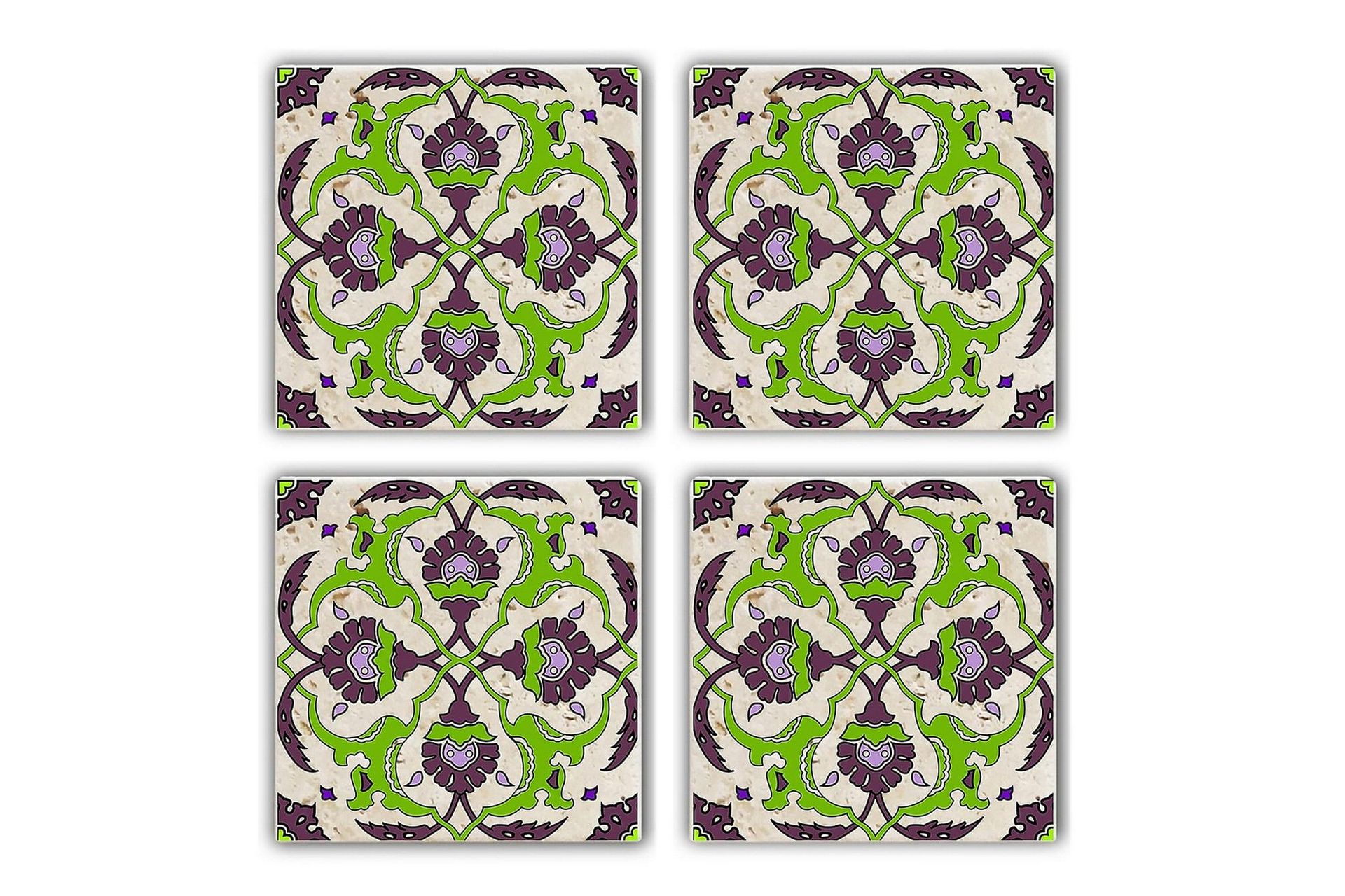 Glasunderlägg 4-pack - Lila/Grön (Art.nr 1006317) — Chilli