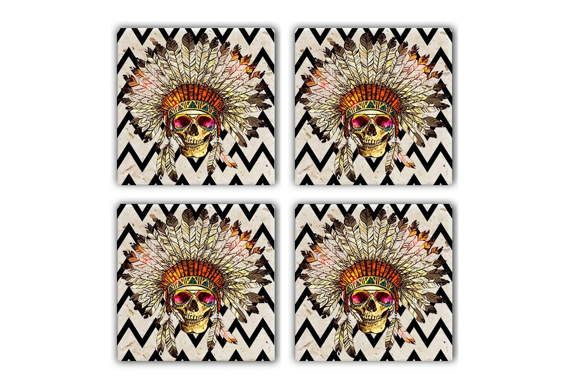 Glasunderlägg 4-pack - Flerfärgad (Art.nr 1006444) — Chilli