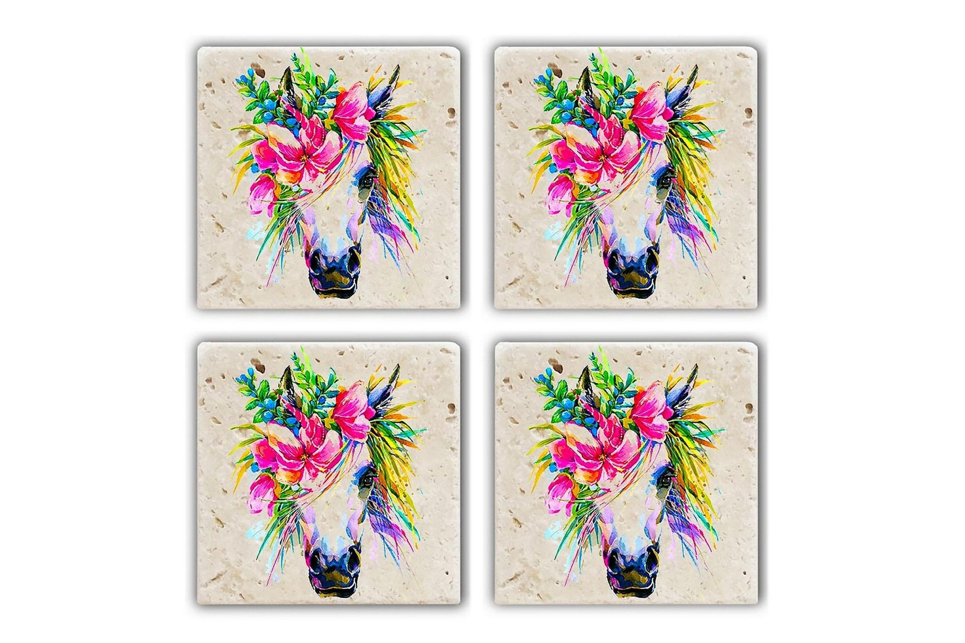 Glasunderlägg 4-pack - Flerfärgad (Art.nr 1006543) — Chilli